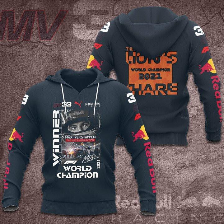 Red Bull Mv33 The Lion's World Champion 2021 Share All Over Print Shirt Hoodie