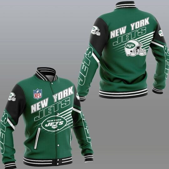 New York Jets Green Black Baseball Jacket