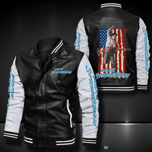Bruce Springsteen American Flag Music Thank You For The Memories 5k615 Gifts Lover Leather Bomber Jacket 52