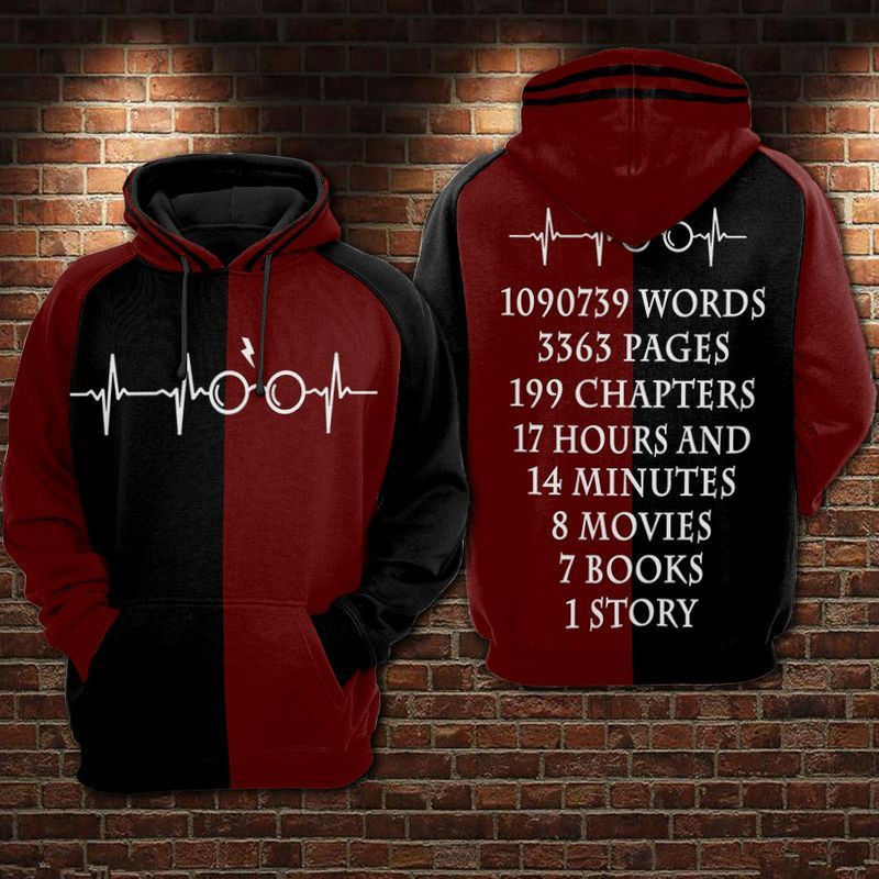 Harry Potter Heartbeat Over Print 3d Hoodie Zip Hoodie