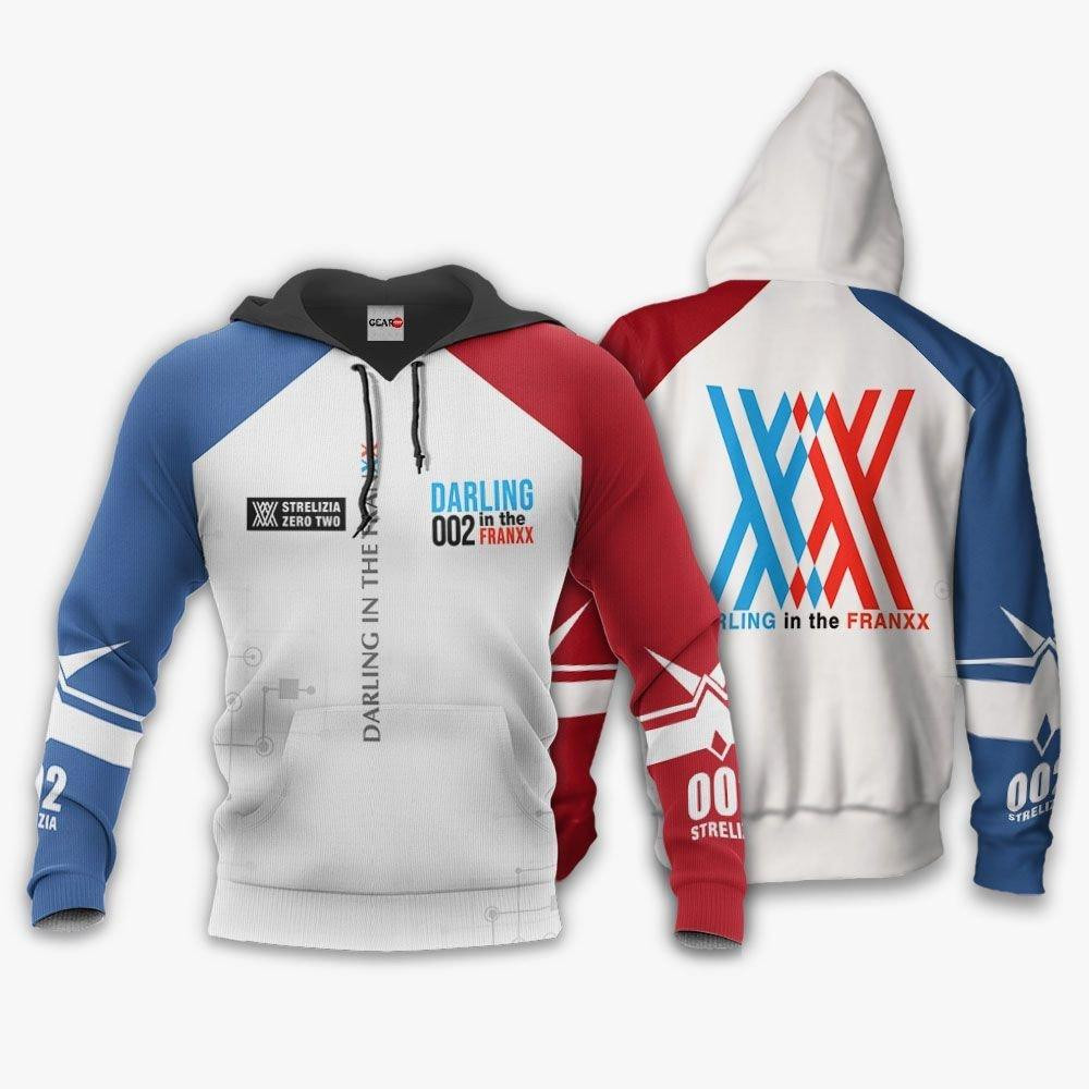Darling In The Franxx Zero Two Code 002 Anime 3k320 Cartoon 3d Hoodie Zip Hoodie