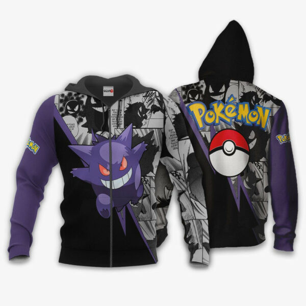 Gengar Anime Pokemon 1k774   Cartoon Graphic Outfits Aop 3d Hoodie, Zip Hoodie 1131