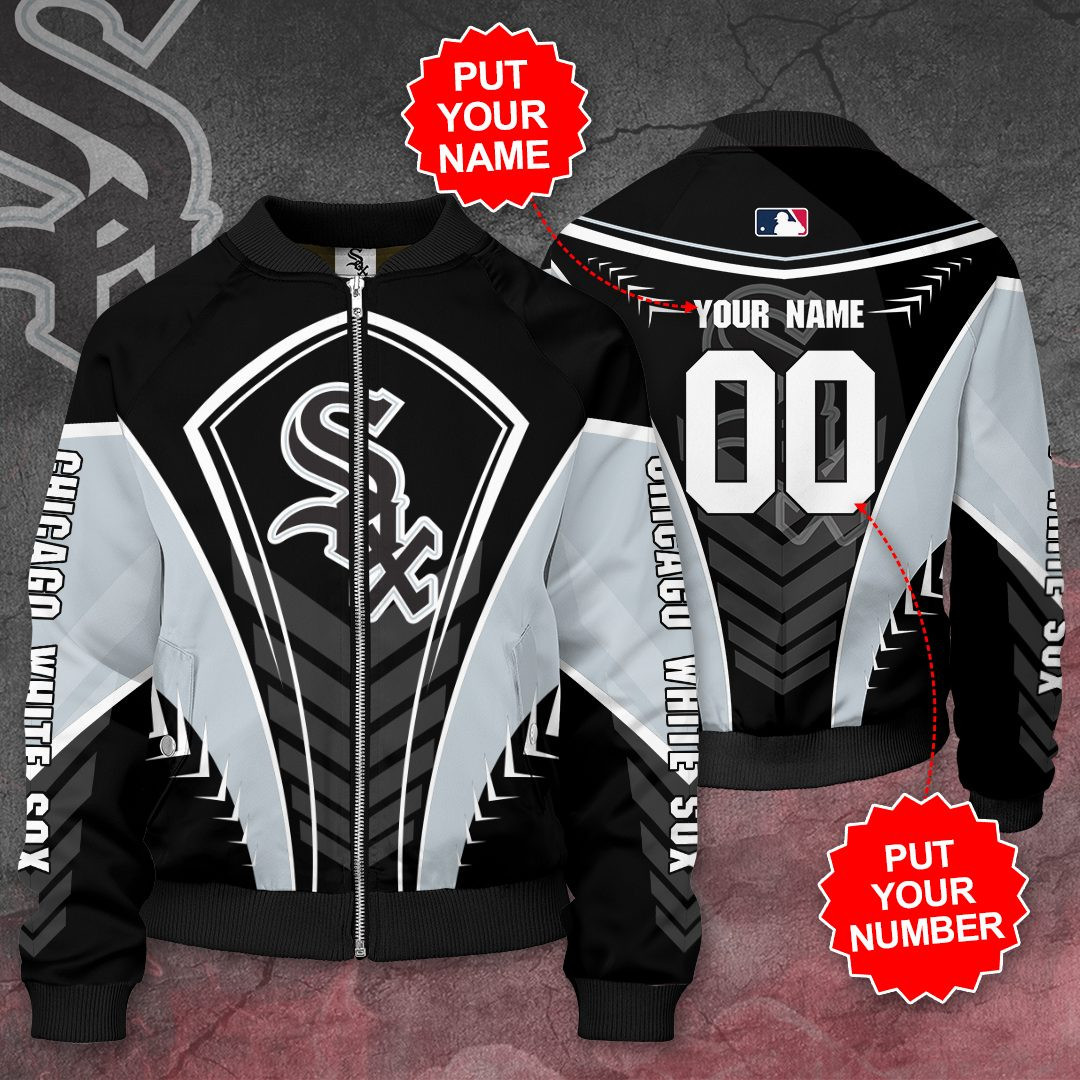 Chicago White Sox Custom Name Number Bomber Jacket V3