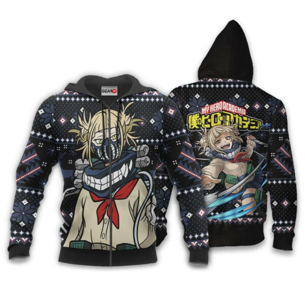Himiko Toga Ugly Christmas Sweater Anime My Hero Academia 2k46 Cartoon 3d Hoodie Zip Hoodie 1393