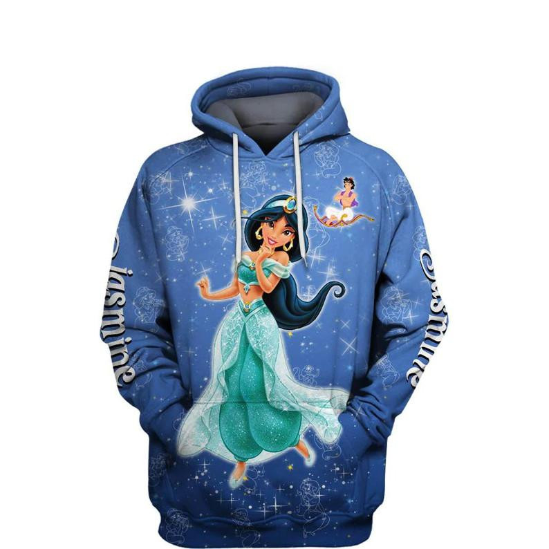 Jasmine Princess Of Agrabah, Aladin Cartoon All Over Print Hoodie