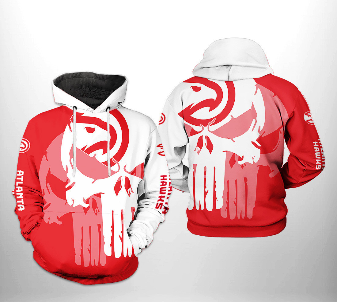 Atlanta Hawks Team Skull 3D All Over Print Hoodie & Zip Hoodie