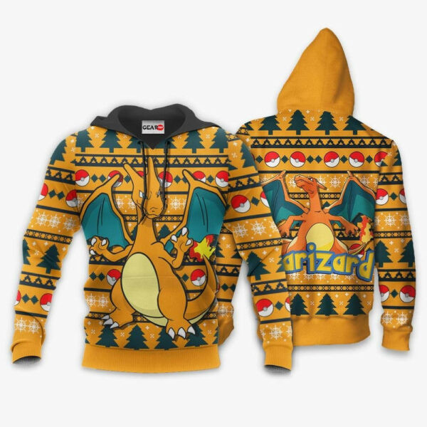 Charizard Ugly Christmas Sweater Anime Pokemon 1k736 Cartoon Graphic Outfits Aop 3d Hoodie, Zip Hoodie 950