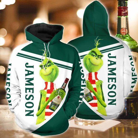 Jameson Grinch Bottle 3D All Over Print Hoodie & Zip Hoodie