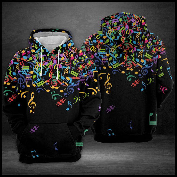 Colorful Music Notes 3D All Over Print Hoodie & Zip Hoodie
