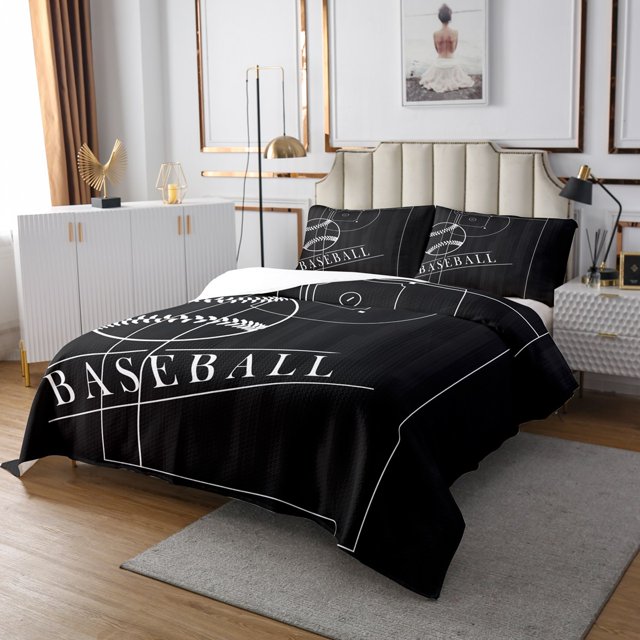 Baseball Bedding Set Baseball Field Sketch Graphic Duvet Covers