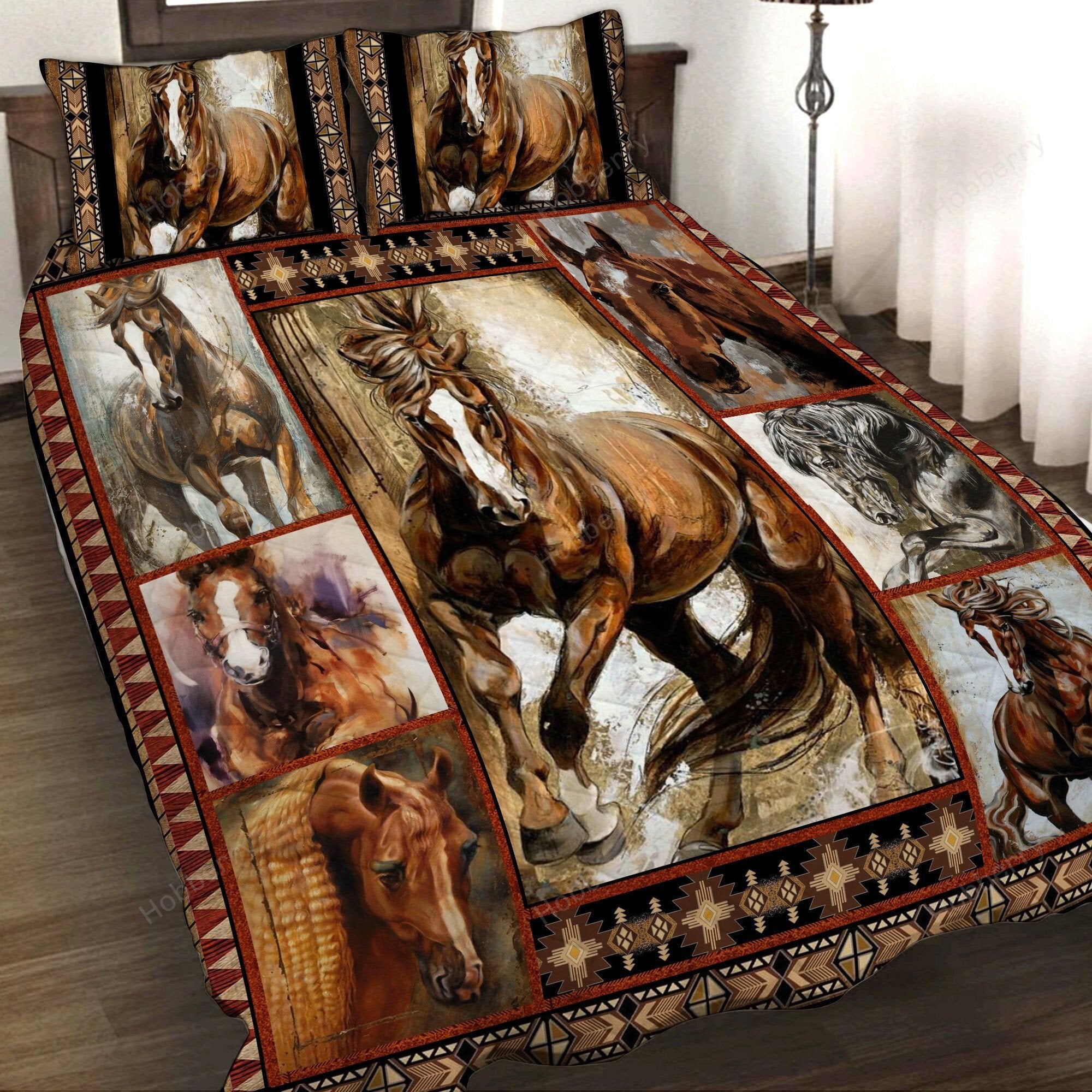 Horse Bedding Set Horse With Different Poses Duvet Covers