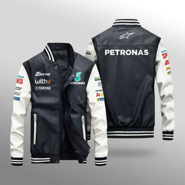 Motogp Petronas Yamaha Srt Team Leather Bomber Jacket 50