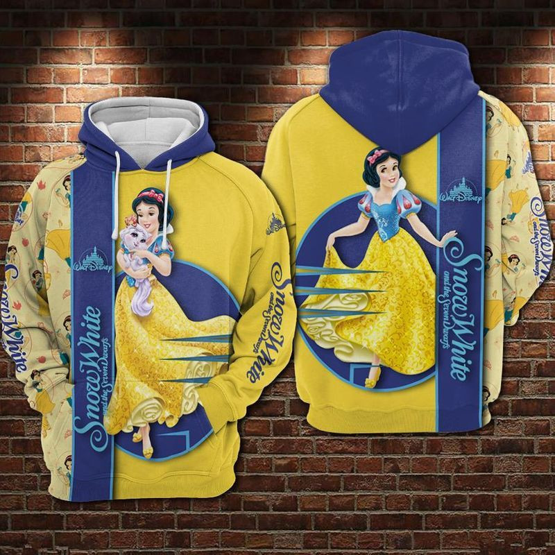 Snow White & 7 Dwarfs Over Print 3d Hoodie Zip Hoodie