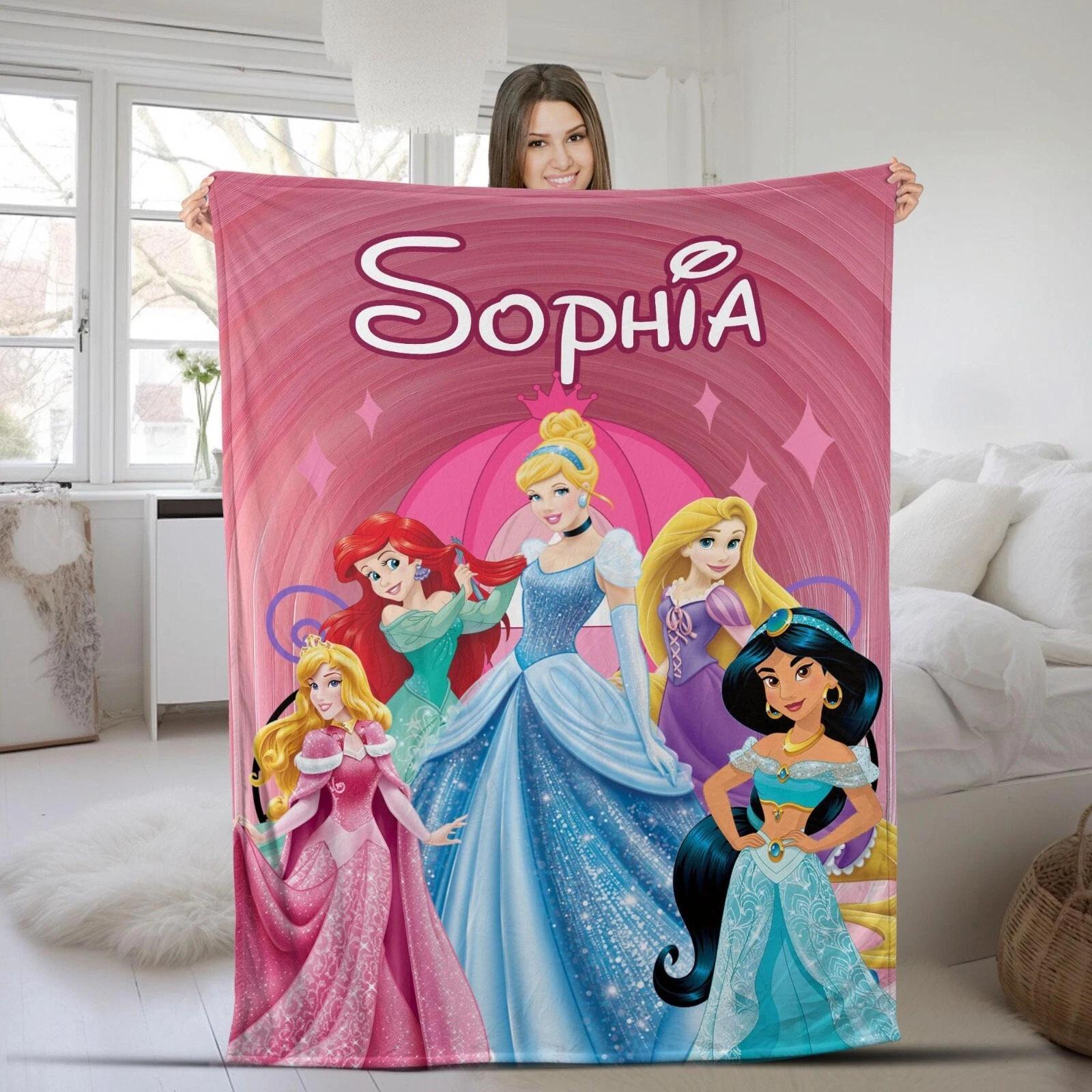 Personalized Baby Girl Blanket Kids Blanket Princess Fleece Sherpa Blanket