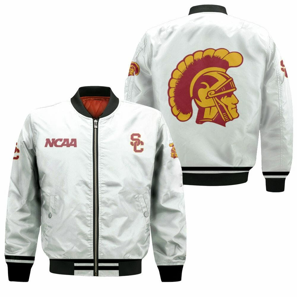 USC Trojans White Bomber Jacket