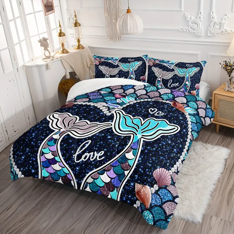 Mermaid Bedding Set I Am A Mermaid Scale Pattern Duvet Covers