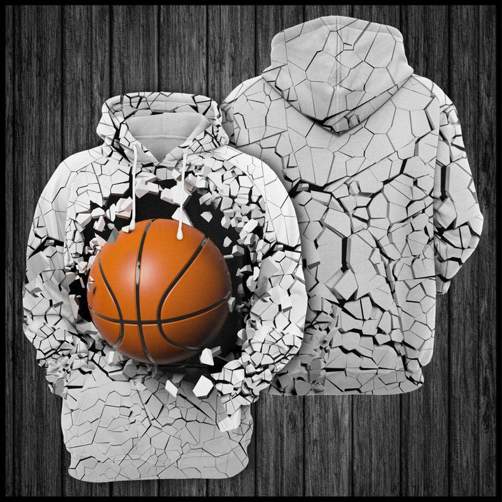 Basketball Breaking Through Wall 3D All Over Print Hoodie & Zip Hoodie