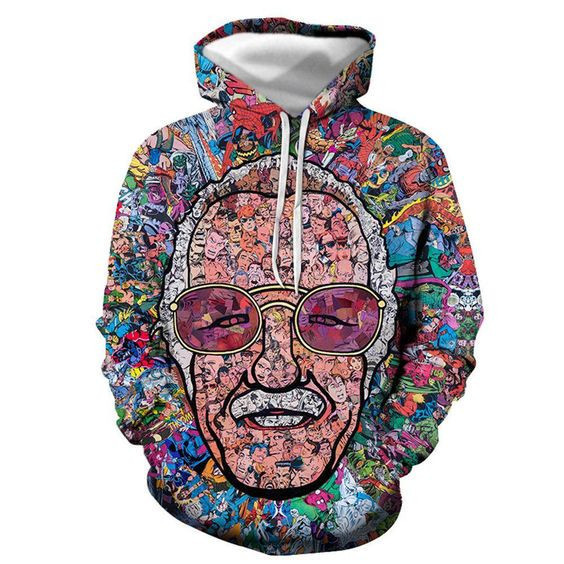 3d Graphic Printed Hoodies Stan Lee