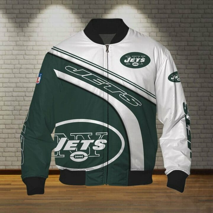 New York Jets Green White Bomber Jacket V2