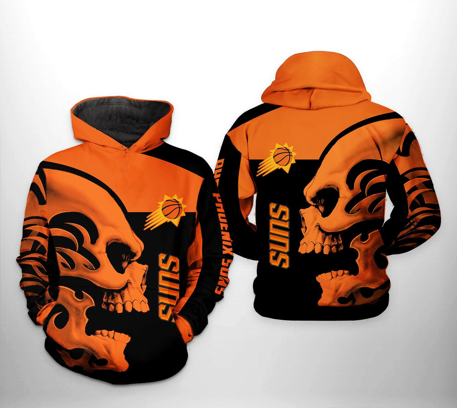 Phoenix Suns Skull Team 3D All Over Print Hoodie & Zip Hoodie