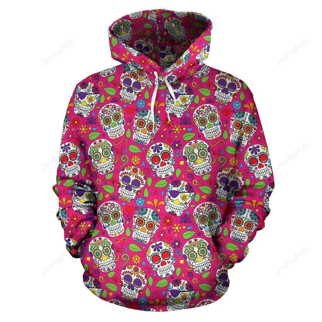 Sugar Skull Skeleton Girly Floral Pirate 3D All Over Print Hoodie & Zip Hoodie
