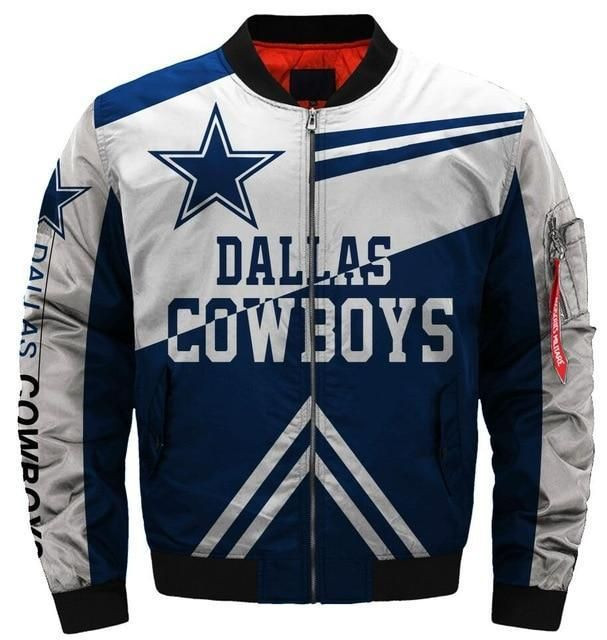 Cowboys Blue White Arrow Bomber Jacket