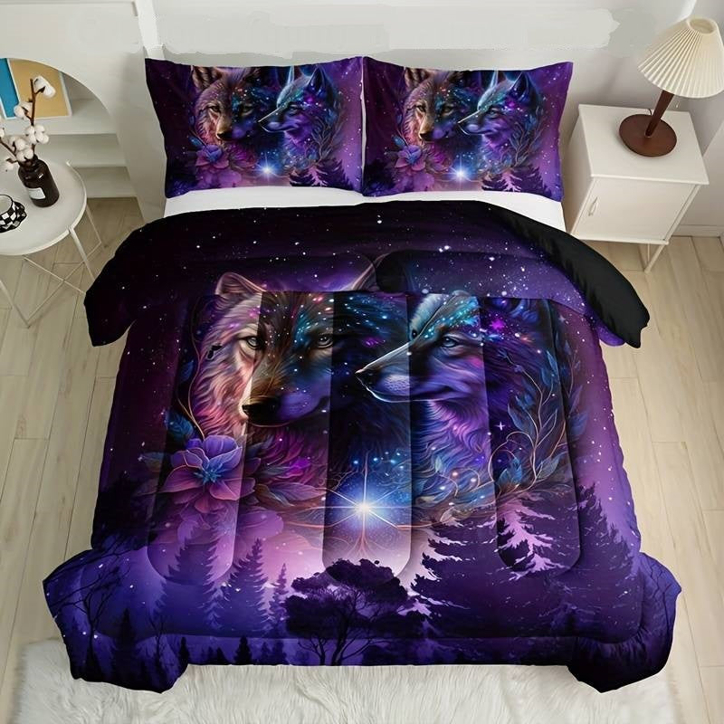 Wolf Bedding Set Wolf On the Sky Forest Duvet Covers