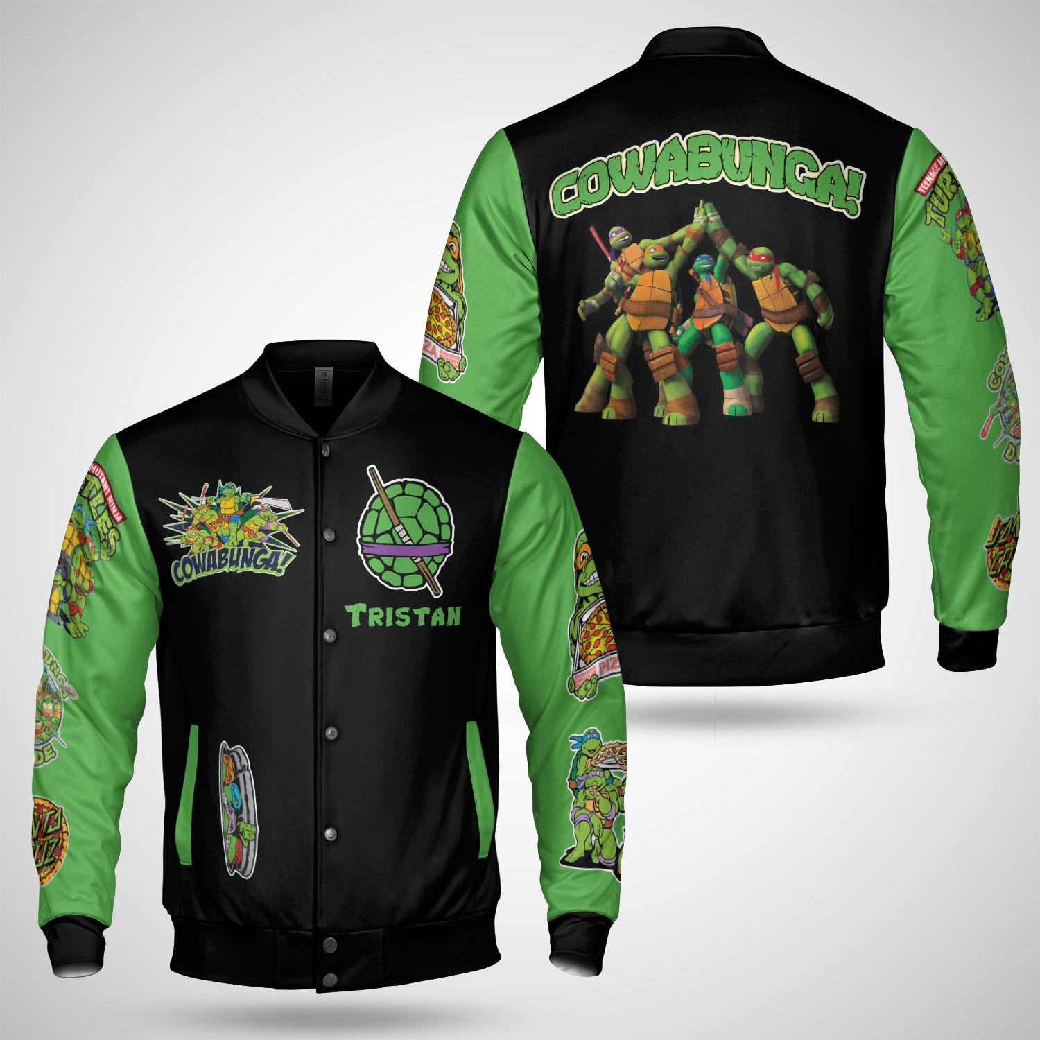 Ninja Turtles Custom Name Baseball Jacket