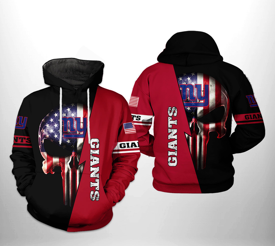 New York Giants US Flag Skull Team 3D All Over Print Hoodie & Zip Hoodie
