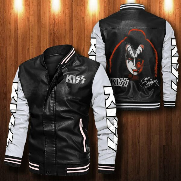 The Demon Simmons, Kiss Band, Rock Band, Gift For Fan, The Demon Simmons Leather Bomber Jacket 13