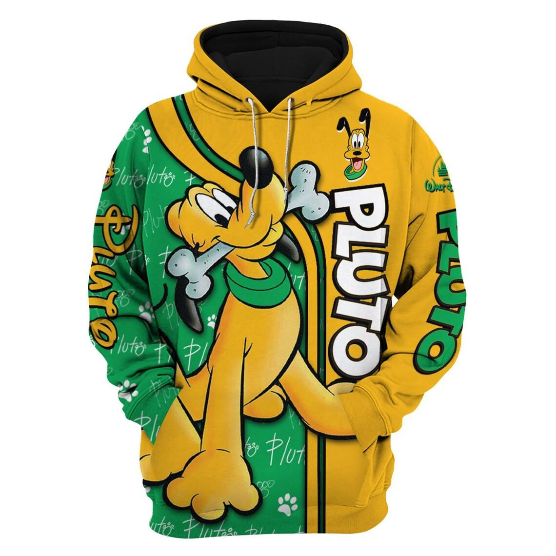 Pluto Dog Fan Gift, Pluto Dog Gift, Cartoon Graphic Outfits Aop Hoodie, Zip Hoodie