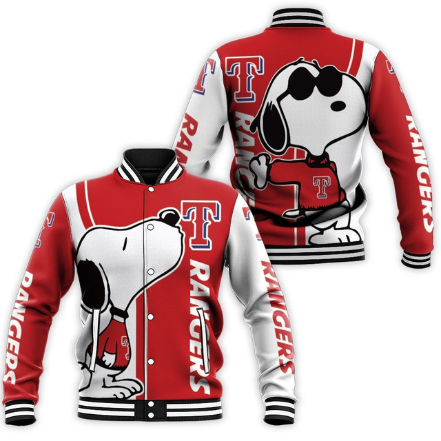 Texas Rangers Snoopy Lover Baseball Jacket