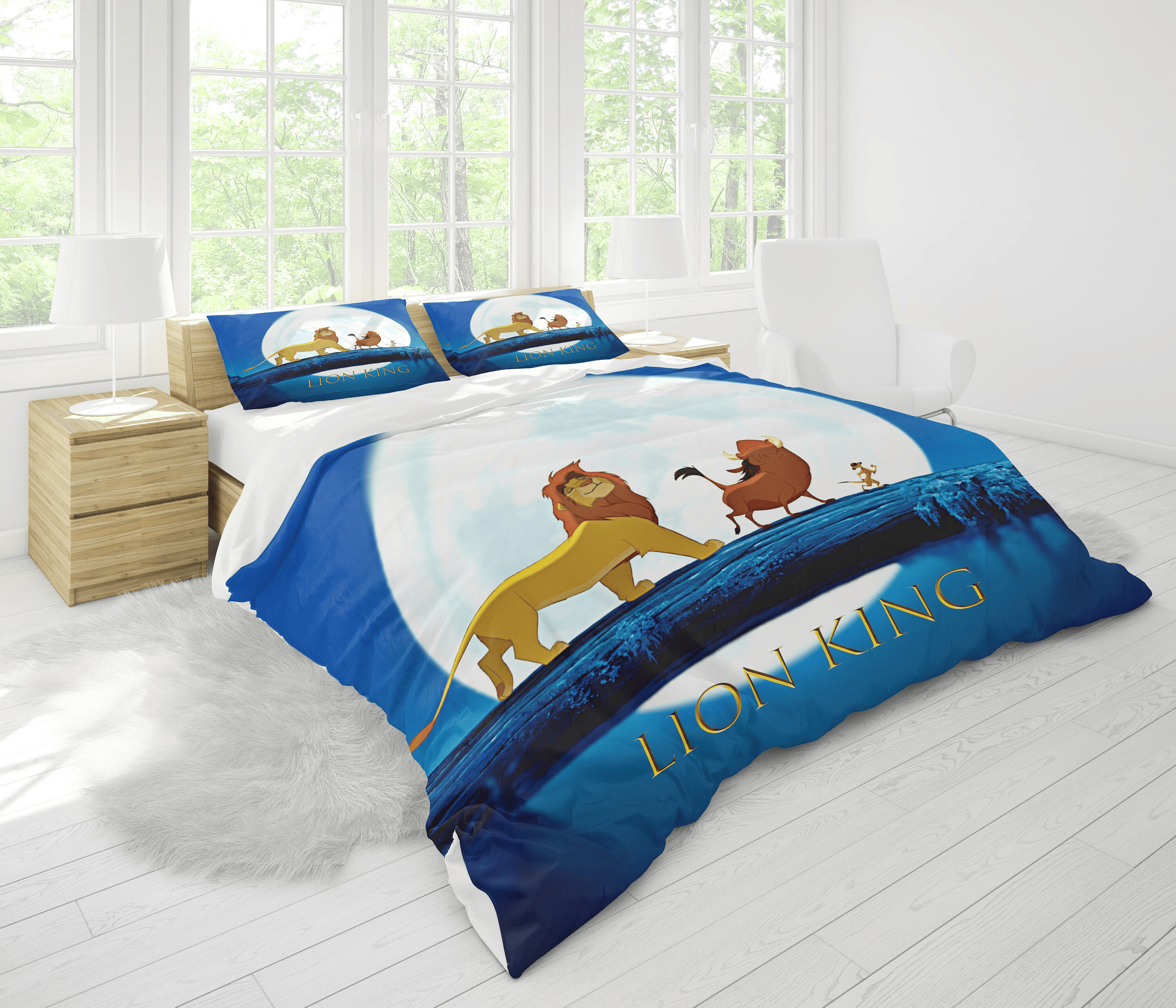 LK Bedding Set DN LK Pumba Timon Moon Light Duvet Covers
