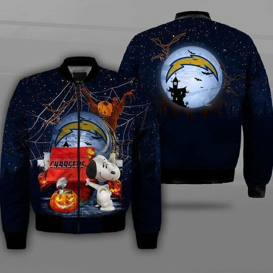 Los Angeles Chargers Snoopy Halloween Bomber Jacket
