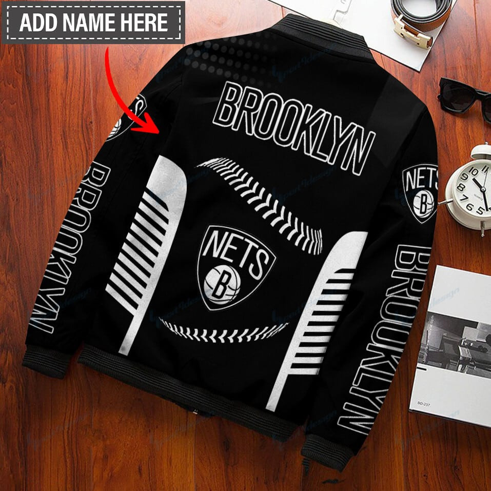 Brooklyn Nets Personalized Bomber Jacket BG24