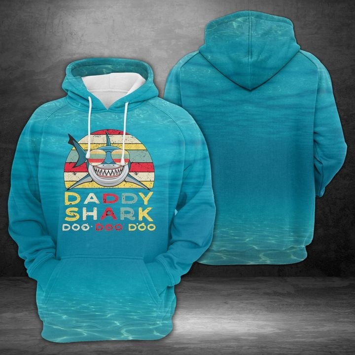Daddy Shark Doo Doo 3D All Over Print Hoodie & Zip Hoodie