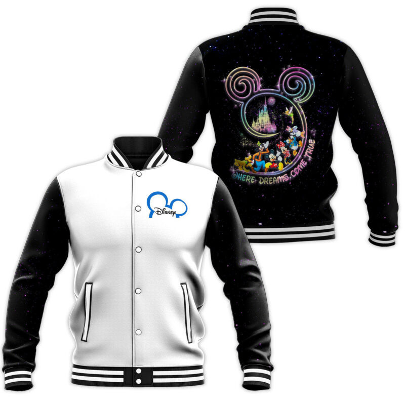 Mickey Where Dream Come True Baseball Jacket