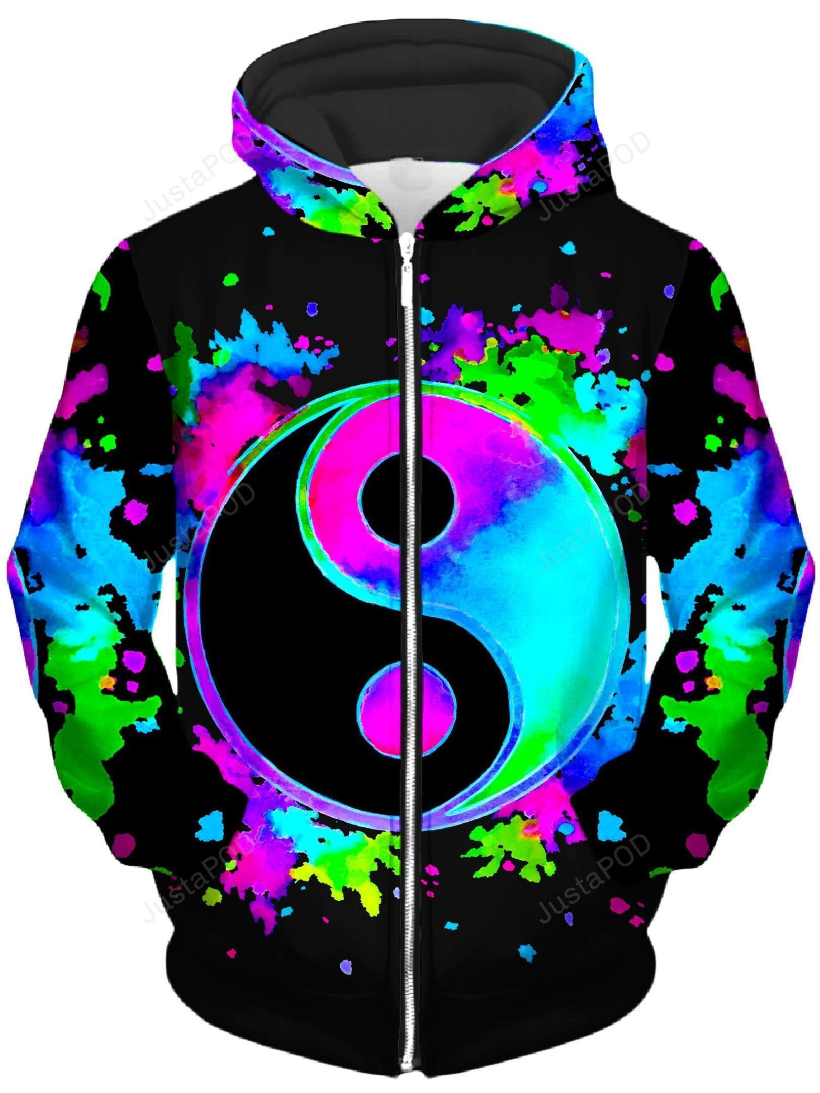 Splatter Yin Yang 3 Unisex Zip-Up 3D All Over Print Hoodie & Zip Hoodie