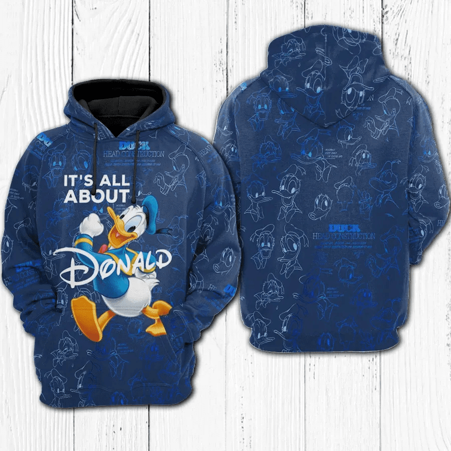 It's All About Donald Duck 497 Cartoon Graphic Outfits Aop Hoodie