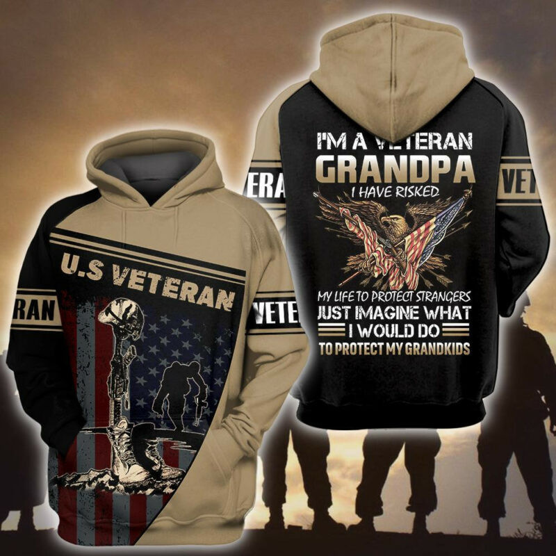 Grandpa Us Veteran Hoodie I’m A Veteran Hoodie Zip Hoodie
