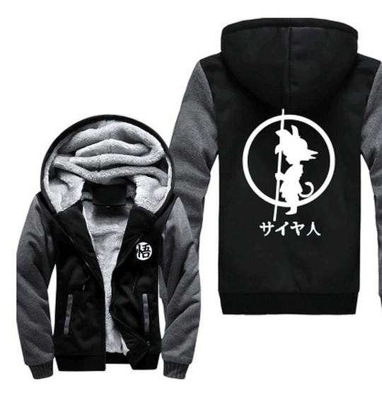 Dragon Ball Kid Goku Kanji Weapon Go Symbol 2 Fan Gift, Dragon Ball Fleece Jacket 12