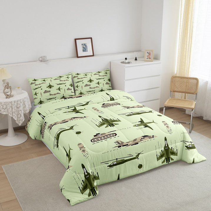 Veteran Bedding Set Camouflage Airplane Military Vehicle Duvet Covers