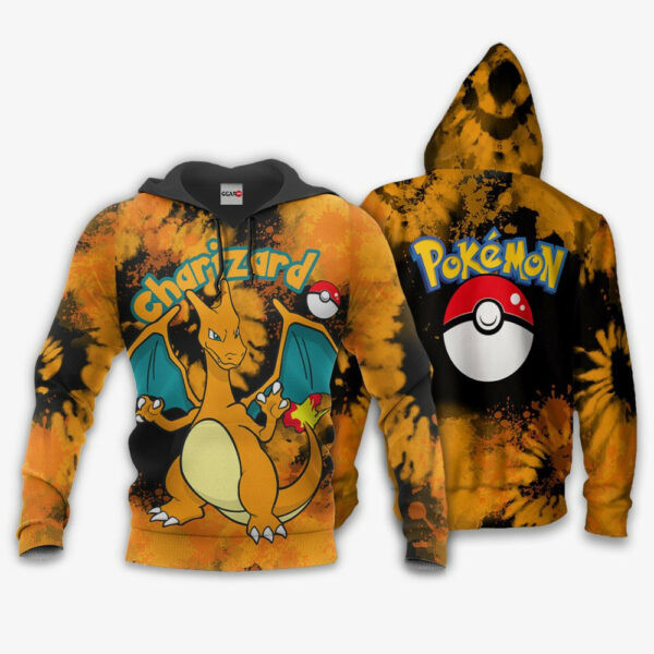 Charizard Anime Pokemon Tie Dye Style 1k735 Cartoon Graphic Outfits Aop 3d Hoodie, Zip Hoodie 1380