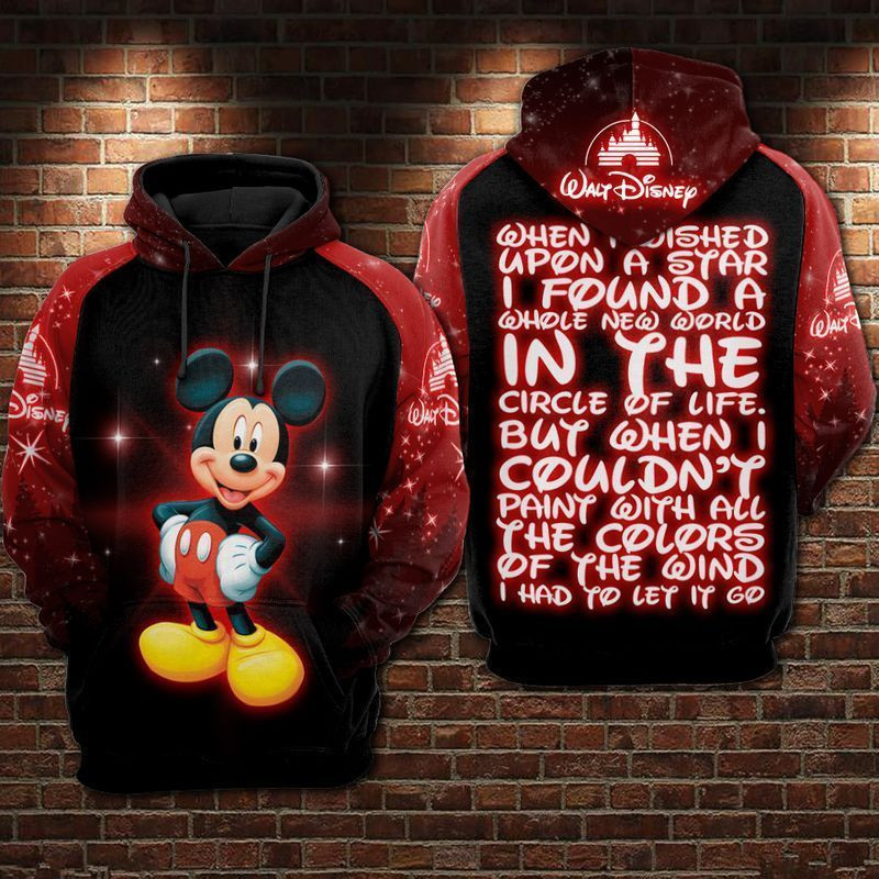 Mickey Quote Over Print 3d Hoodie Zip Hoodie 356