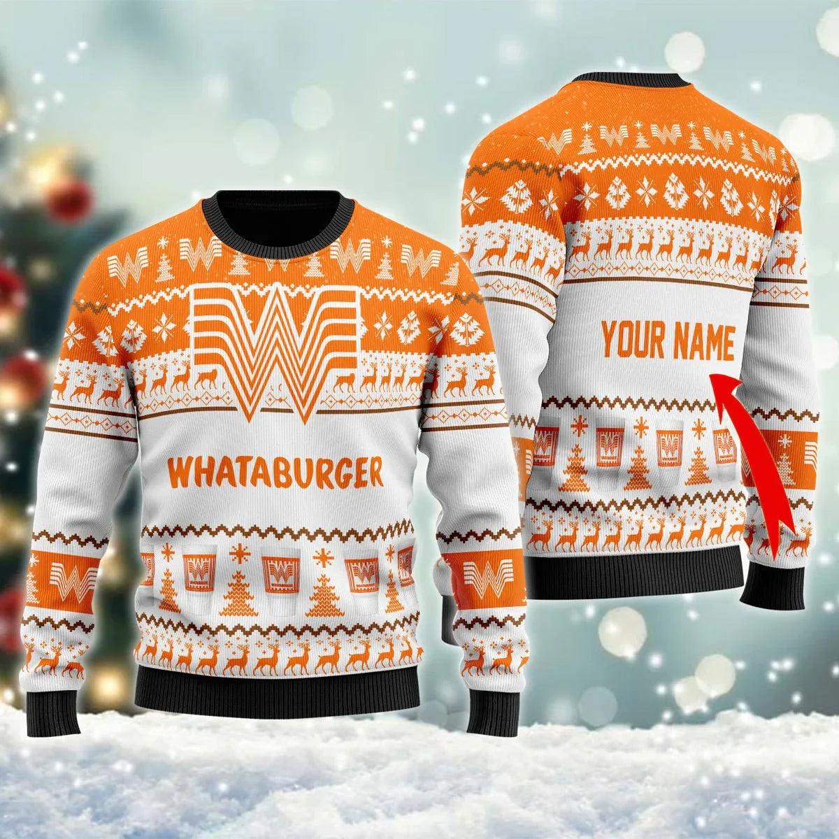 Personalized Whataburger Ugly Christmas Sweater