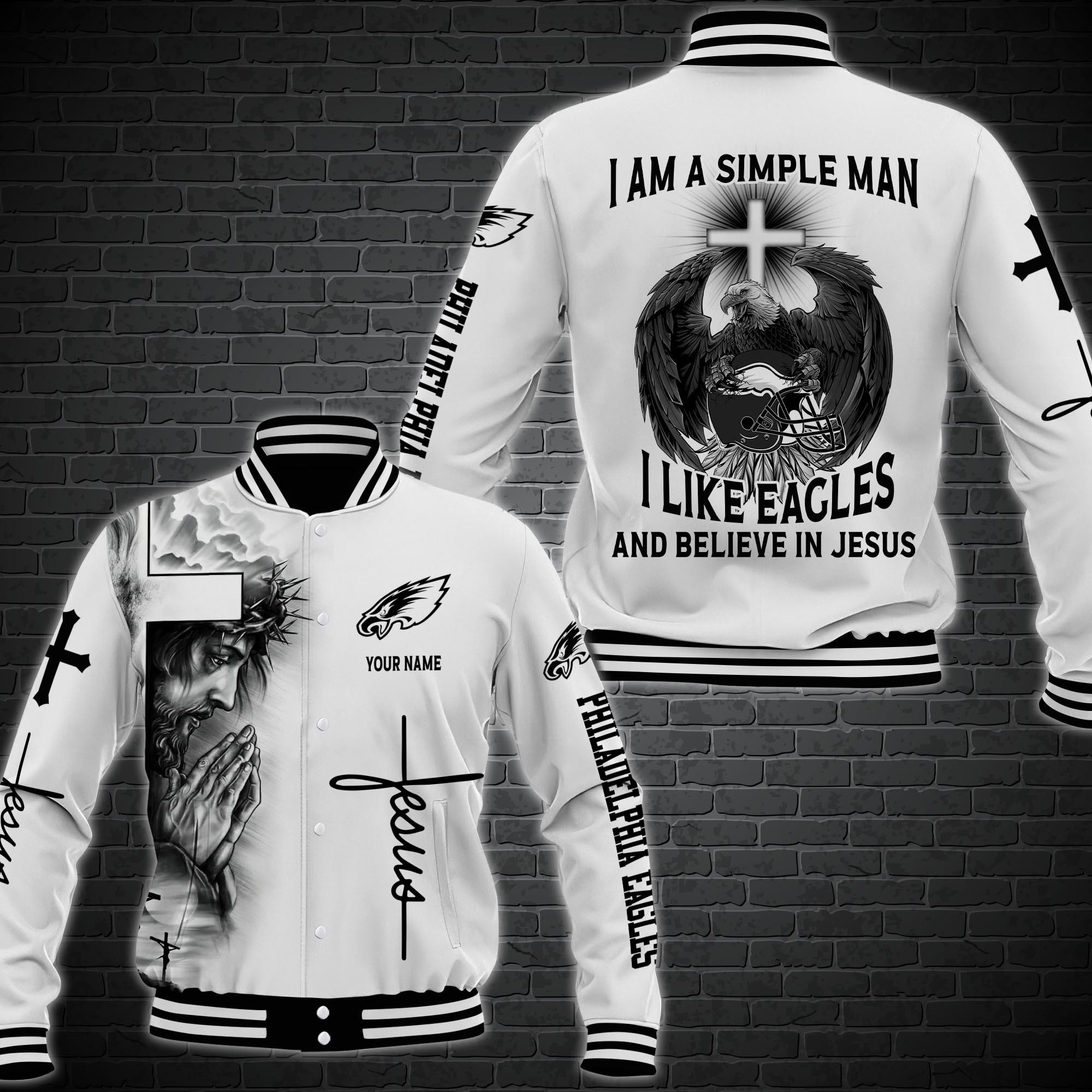 Philadelphia Eagles Personalized Baseball Jacket 53