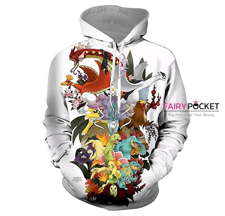 Pokemon All in One White 3D All Over Print Hoodie & Zip Hoodie