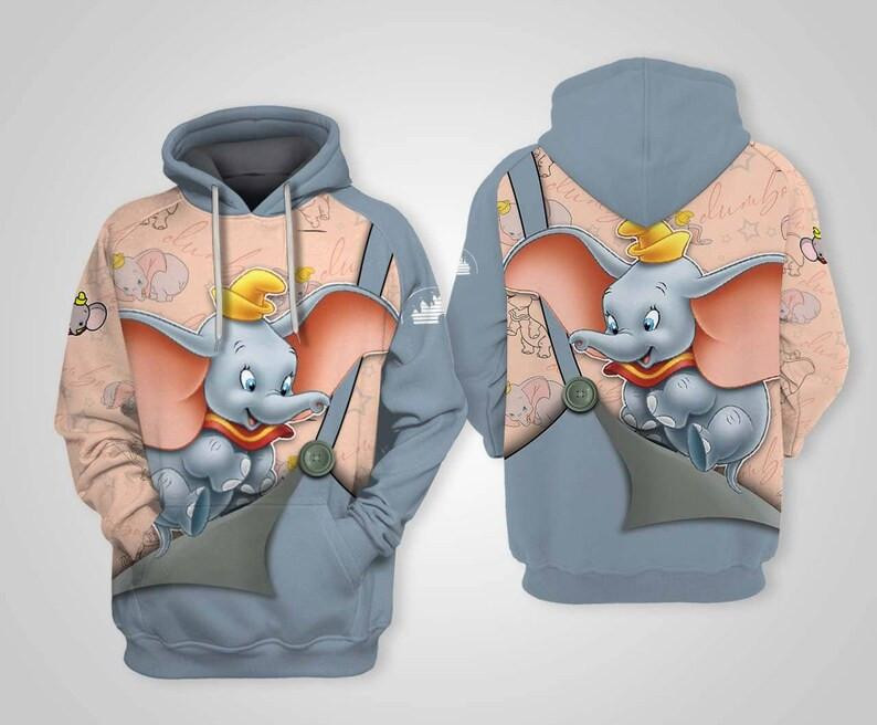 Cartoon Fan Gift, Dumbo Elephant All Over Print Hoodie