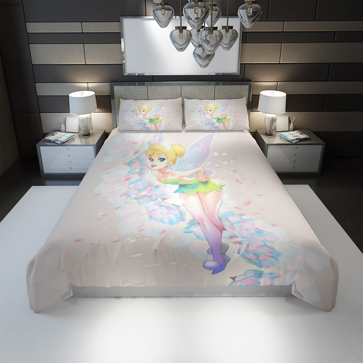 Tinker Bell Bedding Set DN Tinker Bell Flower Wind Pattern Duvet Covers