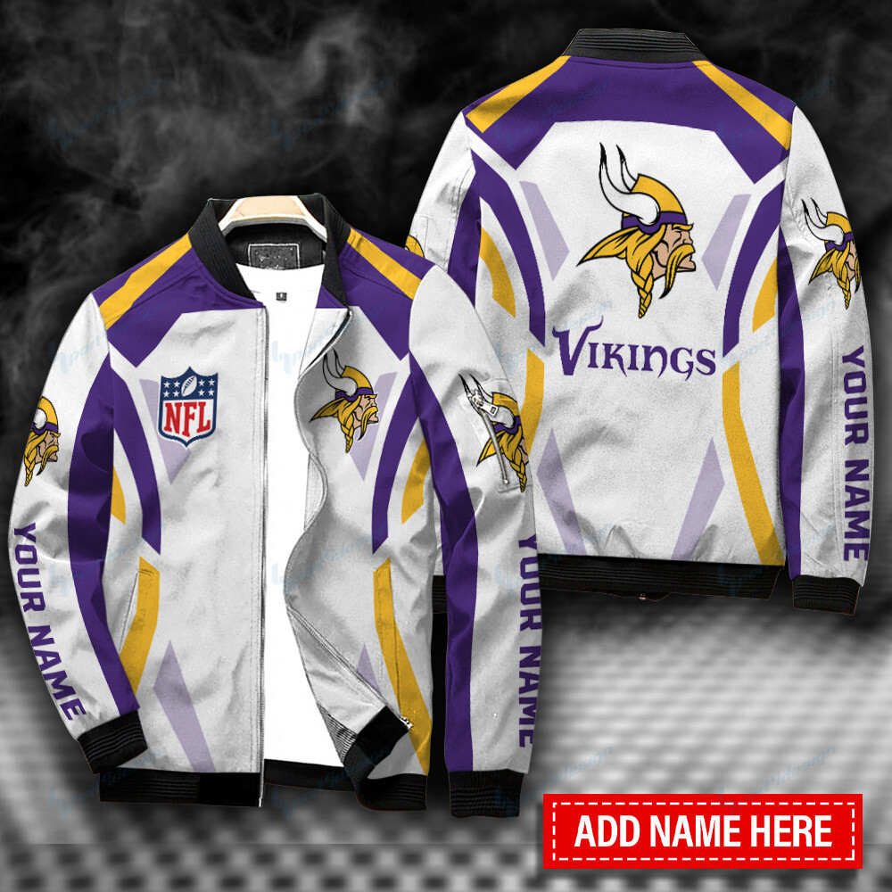 Minnesota Vikings Personalized Bomber Jacket BG405